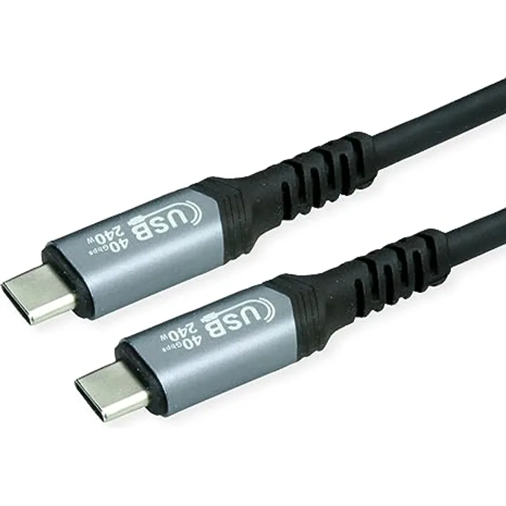 VALUE USB4 Gen3x2 Kabel, C–C, ST/ST, 40Gbit/s, 240W, schwarz, 1 m