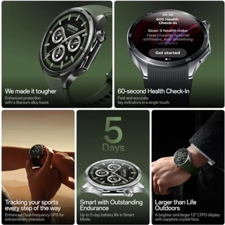 OnePlus Watch 3 - Emerald Titanium | Premium Android Smartwatch with Advanced Health Tracking & Long Battery Life – Bild 6