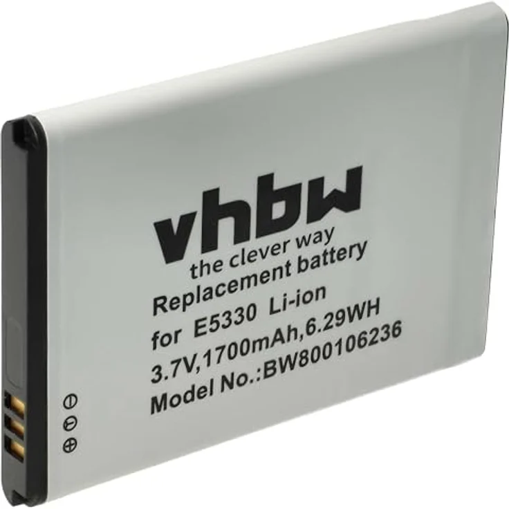 vhbw Akku kompatibel mit Huawei E5377, EC5377 Router Modem Hotspots, 1700 mAh, 3,7 V, Li-Ion, langlebig und hochleistungsfähig – Bild 1