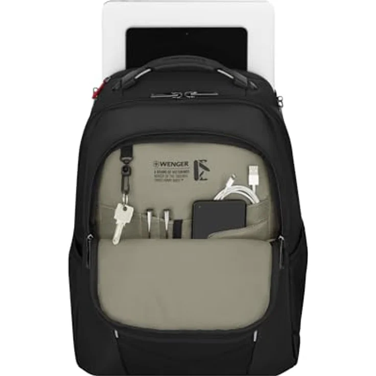 WENGER Altair Laptop-Rucksack mit Tabletfach, Notebook bis 15,6 Zoll, Tablet bis 10 Zoll, 22 l, Damen Herren, Büro Business Uni, Schwarz – Bild 4