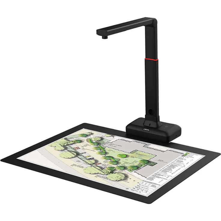 Viisan S21 A2 Overhead-Scanner für Großformatige Dokumente & Bücher bis DIN-A2, 23MP Auflösung, OCR Texterkennung, Twain - Windows & Mac