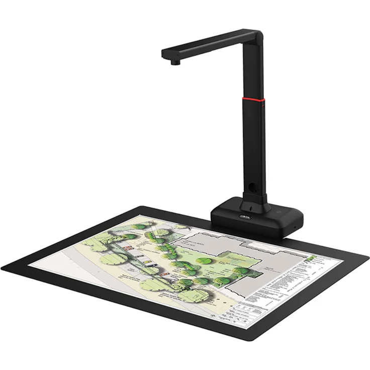 Viisan S21 A2 Overhead-Scanner für Großformatige Dokumente & Bücher bis DIN-A2, 23MP Auflösung, OCR Texterkennung, Twain - Windows & Mac