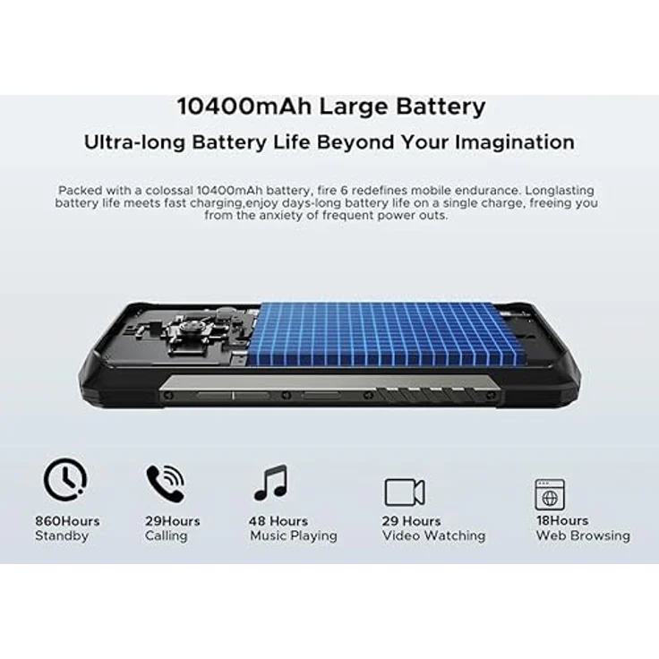 "DOOGEE Fire6 Wärmebildkamera Smartphone (6.56 Zoll, 256 GB Speicherplatz, 50 MP Kamera, 10400mAh, 16(6+10) GB+256GB, 50MP, FM/OTG) - Android 14, Unisoc T606 Octa-Core, 16GB RAM, 256GB ROM" – Bild 8