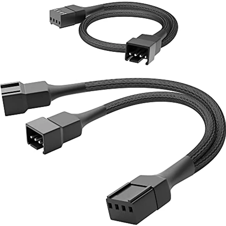 KabelDirekt - PWM Lüfter auf 2X PWM Lüfter Y-Kabel 15cm + PWM Lüfter Verlängerungskabel 30cm – Bild 2