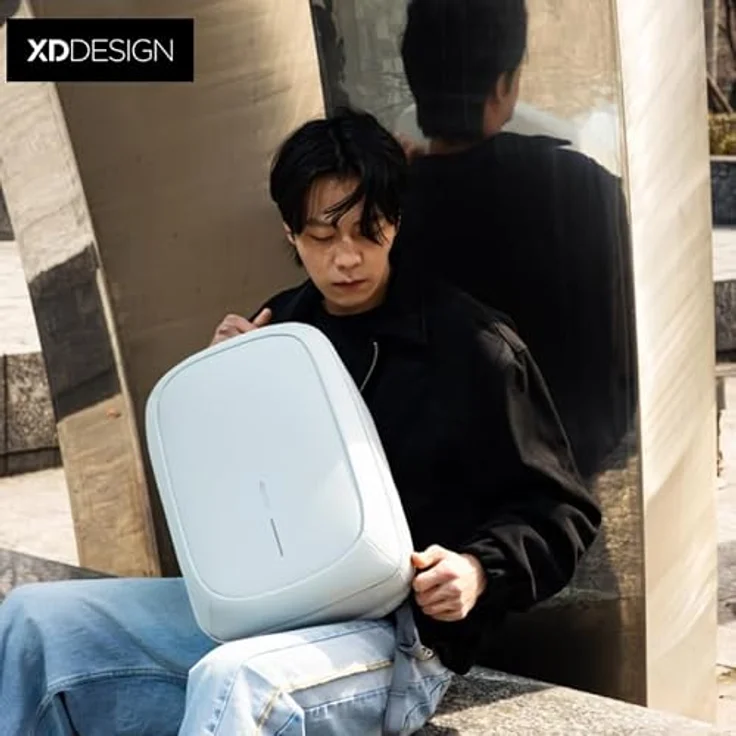 XD Design Bobby Edge Business-Rucksack, 46 cm Laptopfach aus 100% PET, in Off White – Bild 9