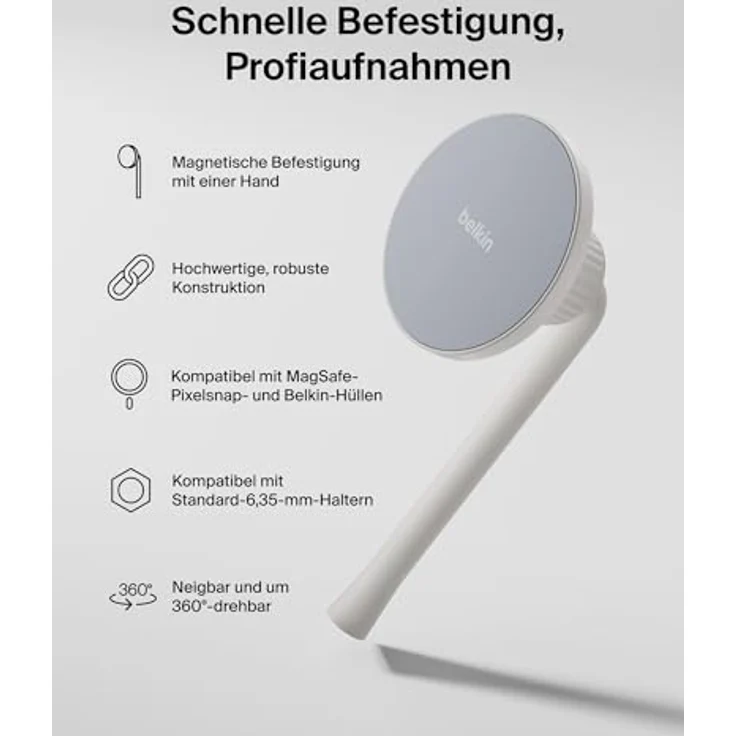 Belkin Stage Creator Kit, Vlogging-Kit mit Stativ, magnetischer Handyhalterung, 2 kabellosen Mikrofonen für iPhone und Android, ideal für TikTok, YouTube und Instagram – Bild 3