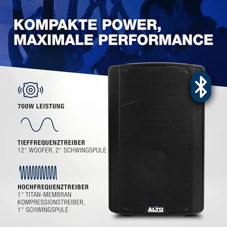 Alto Professional TX 412, Aktiver Standlautsprecher mit 700W, Bluetooth True Wireless Stereo, optimierter EQ-Steuerung – Bild 2