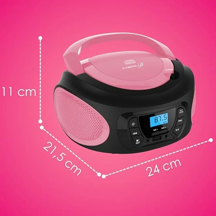 Cyberlux tragbarer CD-Player Kinder Radio Pink – Bild 10