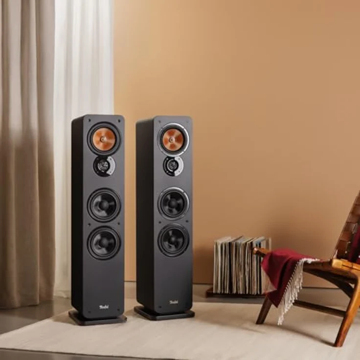 Teufel Ultima 40 Mk4, HiFi Standlautsprecher Paar mit Phase-Plug Hochtöner, Doppelrohr-Bassreflex und Kevlar Mitteltöner - schwarz – Bild 3