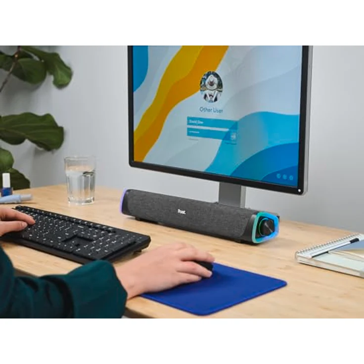 Trust Liro Illuminated Soundbar, 12W Stereo PC Lautsprecher mit RGB LED Beleuchtung, Klinke 3,5 mm AUX, USB Betrieb, Schwarz – Bild 8