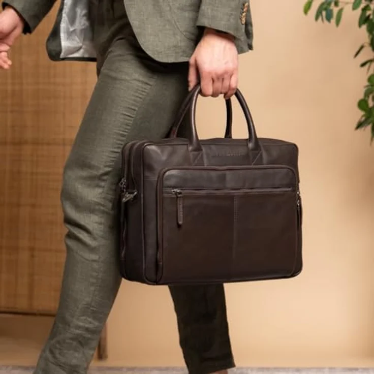 The Chesterfield Brand Tacama, Leder Laptoptasche aus Vollnarbenleder, braun – Bild 3