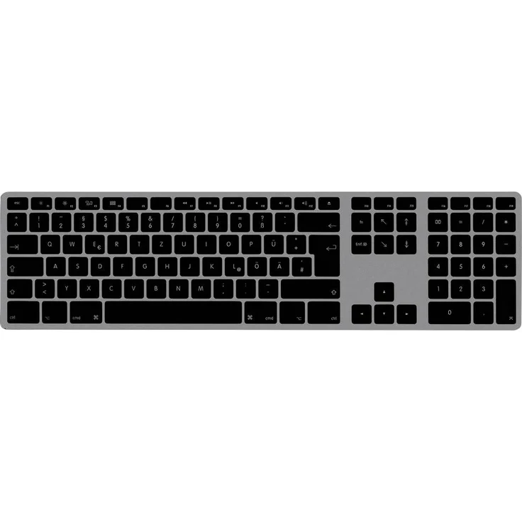 Matias Kabellose Tastatur Deutsch, QWERTZ, USB-C mit AES-Verschlüsselung, Aluminium in Space Grau