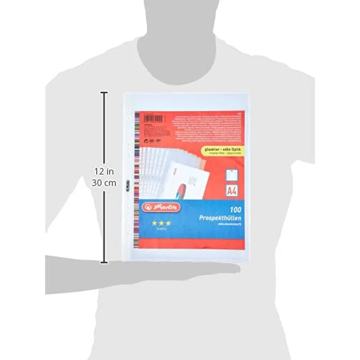 Herlitz Prospekthüllen 5824008, A4, glasklar, 0,05 mm, oben offen, 100 Stück – Bild 6