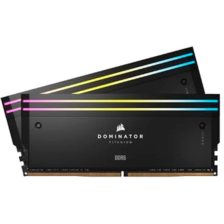 CORSAIR Dominator Titanium RGB DDR5 RAM 96GB (2x48GB) DDR5 6400MHz CL32 Intel XMP iCUE-Kompatibler Computerspeicher - Schwarz (CMP96GX5M2B6400C32) – Bild 1