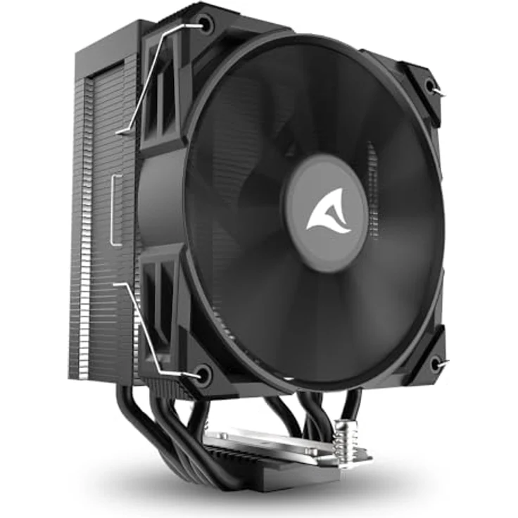 Sharkoon A50 Black, CPU Kühler mit 230W TDP, 120 mm Lüfter, leiser Betrieb und einfache Montage, Schwarz – Bild 2