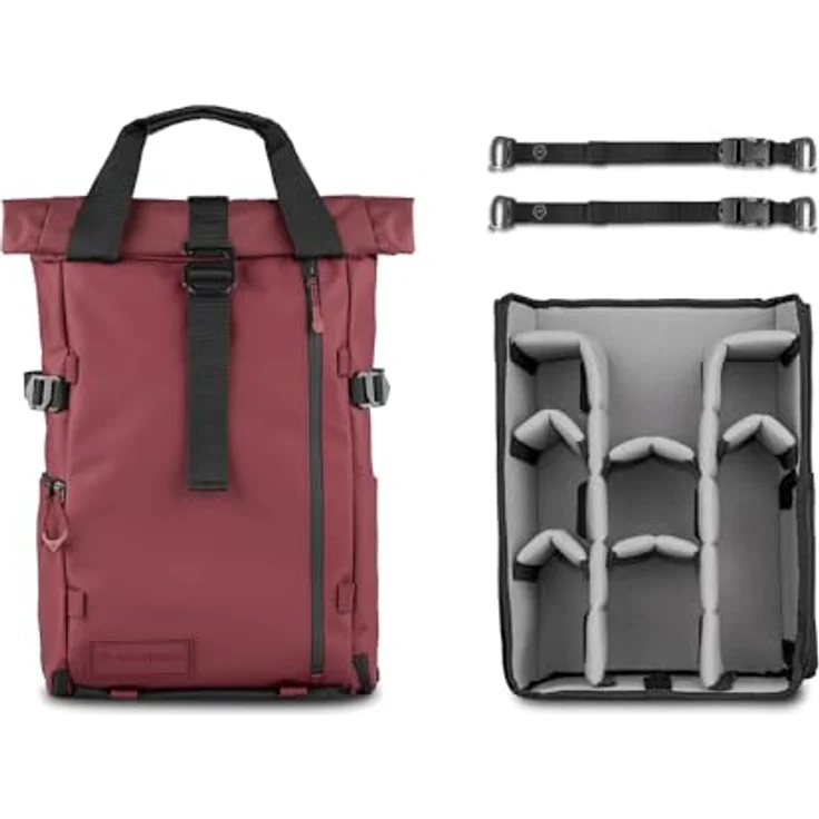 Wandrd PRVKE 21L Rhone Burgundy, Kameratasche für Fotografen, Rot, Photo Bundle V4 – Bild 1