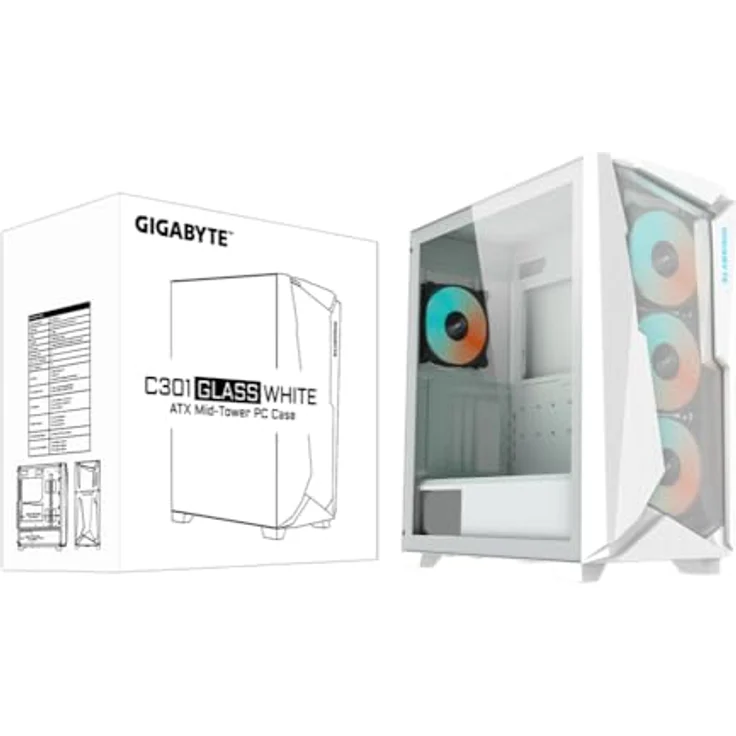 Gigabyte C301G WHITE V2 (mATX, Mini-ATX, ATX) PC Gehäuse – Bild 8