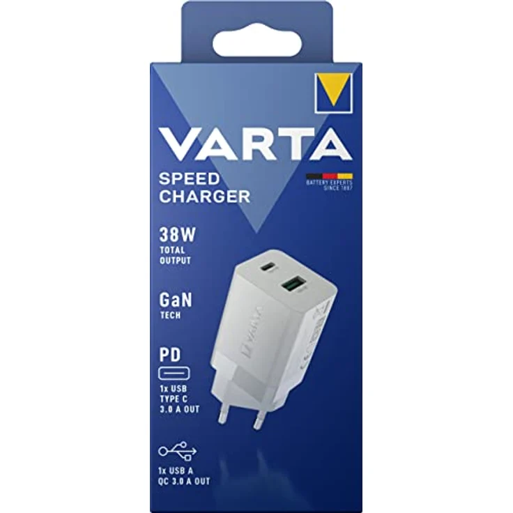 VARTA Ladegerät, Ladeadapter 38W, gleichzeitiges Laden von 2 Geräten, Speed Charger, Ladestecker für Laptops, Smartphones, ultraleicht und kompakt, Netzteil mit 2 USB-Anschlüssen – Bild 2