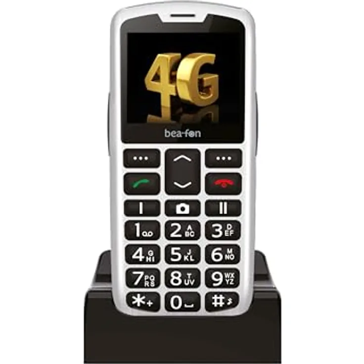 Beafon SL260 LTE 4G Silverline Seniorenhandy mit SOS Notruftaste Hörgerätekompatibel M4/T4 Lichtsignal Display 2,2" Silver
