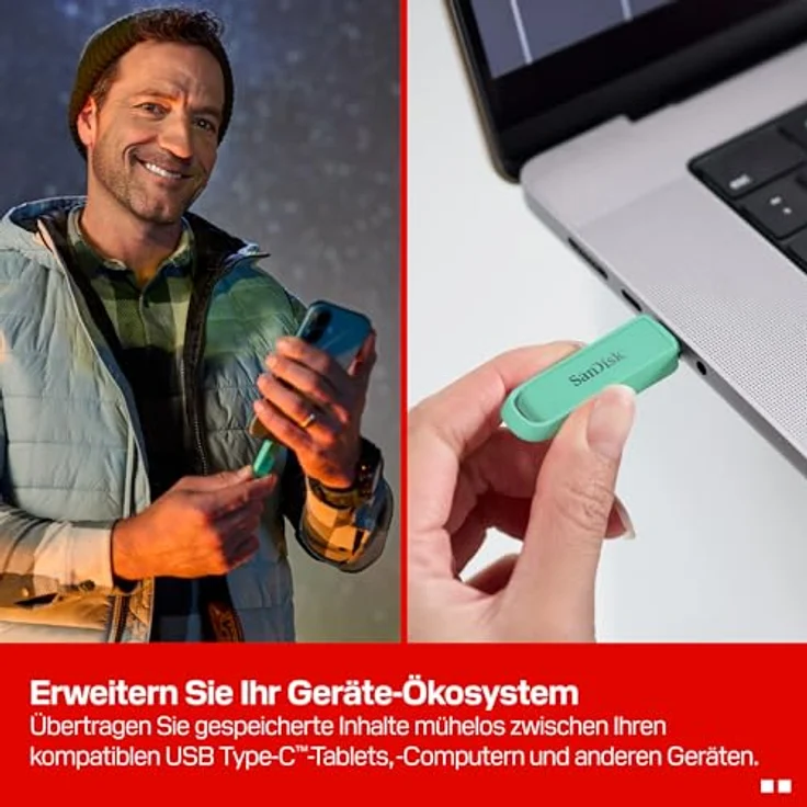 SanDisk Phone Drive USB-C, 1TB USB Stick in Seafoam Green mit automatischen Backups und 150 MB/s Übertragungs速度 – Bild 3