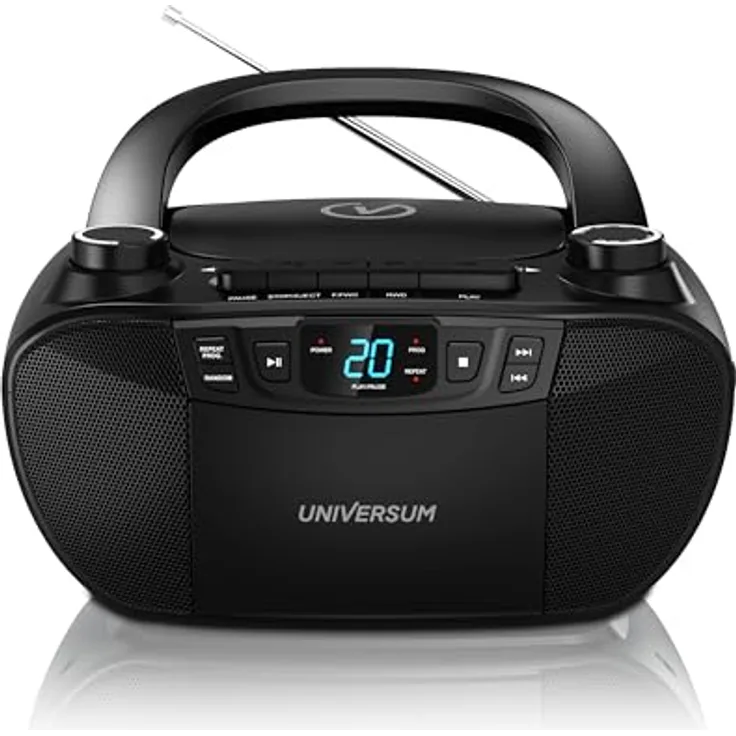 UNIVERSUM* BB 200, tragbarer CD-Player mit AM/FM Radio, Kassettenspieler und Kopfhöreranschluss, leicht bedienbar