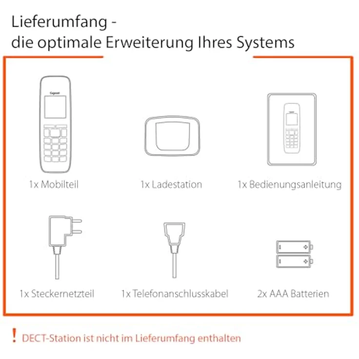 Gigaset Premium 100HX, DECT-Mobilteil mit Ladeschale, Schnurloses Telefon, Erweiterung für Router und DECT-Basis – Fritzbox-kompatibel, Datensynchronisation per USB, top Akustik, Platin-schwarz (S30852-H2669-B111) – Bild 6