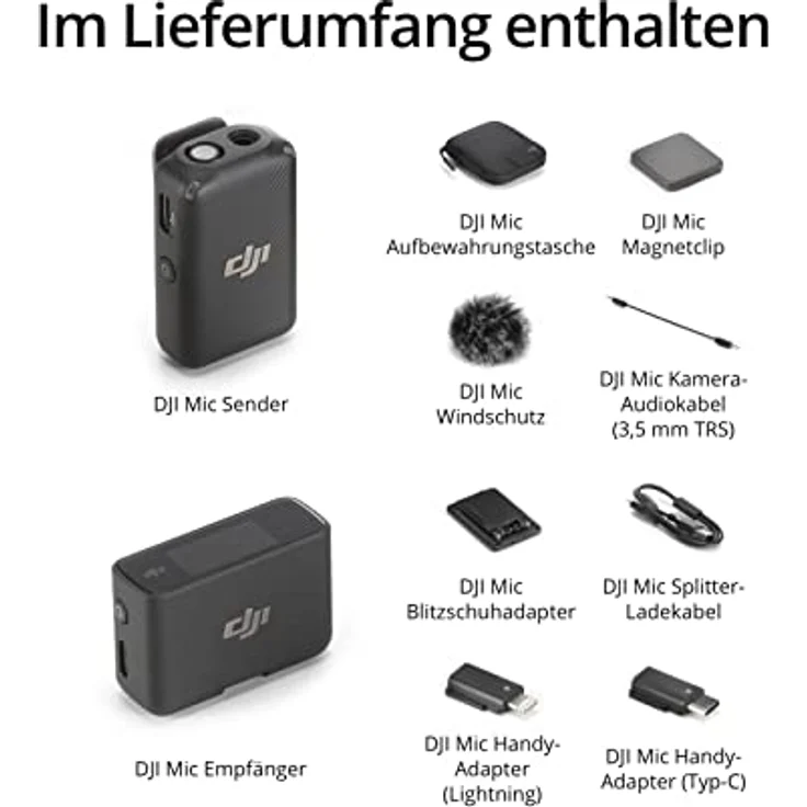 DJI Mic (1 Sender + 1 Empfänger), Lavalier-Funkmikrofon, 250 m Reichweite, kompakt und Ultraleicht, 14 Stunden Aufnahme, Funkmikrofon für PC, iPhone, Kameras, YouTube, Vlogs, Livestream – Bild 5