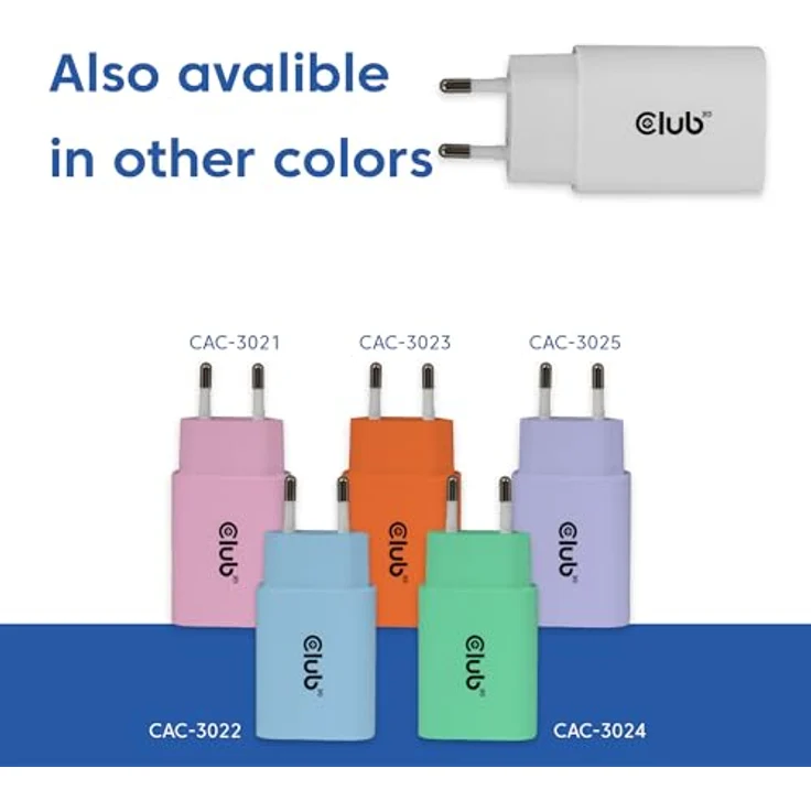 Club 3D Club3D Lifestyle Ladegerät USB-C, 30 Watt, 2 Ports, kompakte Bauweise, weiss – Bild 4
