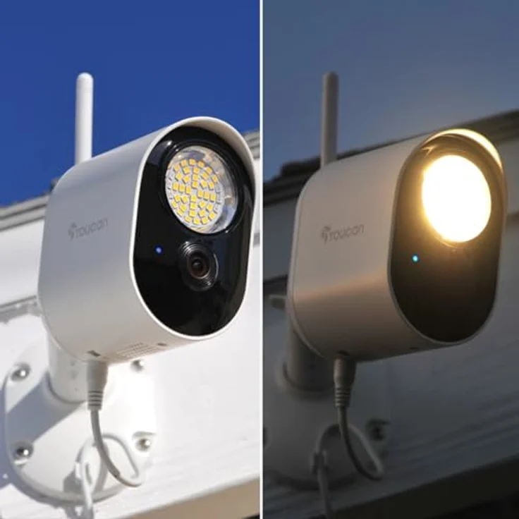 Toucan Security Light Camera with Radar Motion Detection (1920 x 1080 Pixels), Netzwerkkamera, Schwarz, Weiss - Überwachungskamera mit präziser RADAR-Bewegungserkennung und 1200 Lumen Sicherheitsleuchte – Bild 5