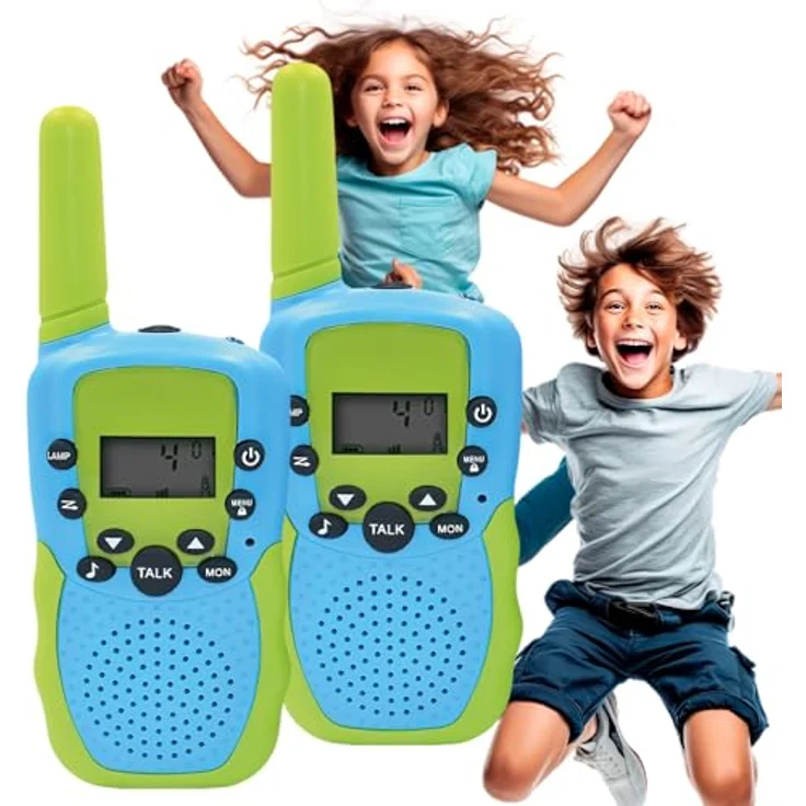MaxLife Walkie-Talkie-Set MXWT-200, Funkgerät mit 22 Kanälen, Clear-Sound-Funktion und ergonomischem Design, grün-blau – Bild 1