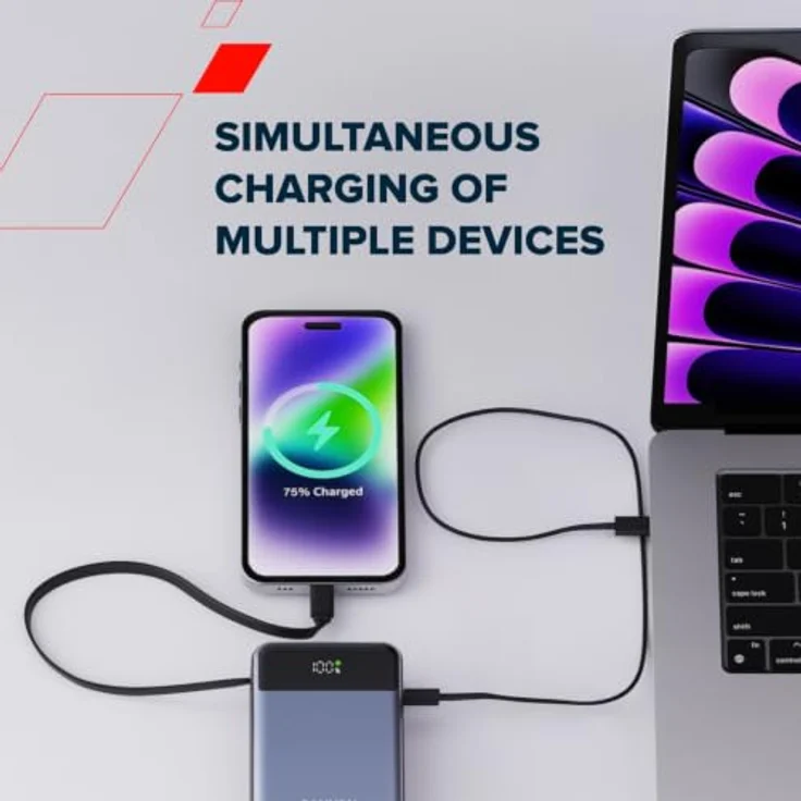 Canyon OnPower 600, Powerbank 20.000 mAh mit USB-C PD 65W und integrierten Display, Grau – Bild 7