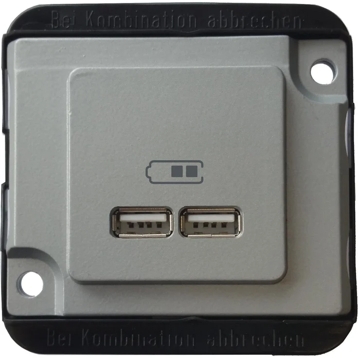 Merten USB Ladestation, mattsilber, mit 2 USB 2.0 Ausgängen, bis zu 2100 mA Ausgangsstrom, energieeffizient