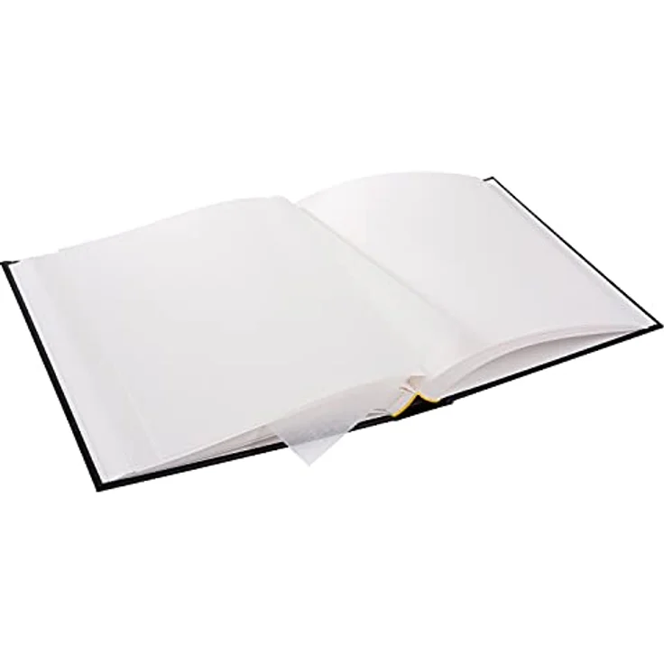 goldbuch 31 385 Fotoalbum Classic mit 100 weiße Seiten und Pergamin Trennblätter, Fotobuch mit Kunstleder Einband und Goldprägung, Album zum Einkleben, Erinnerungsalbum 30 x 31 x 6 cm, schwarz – Bild 3