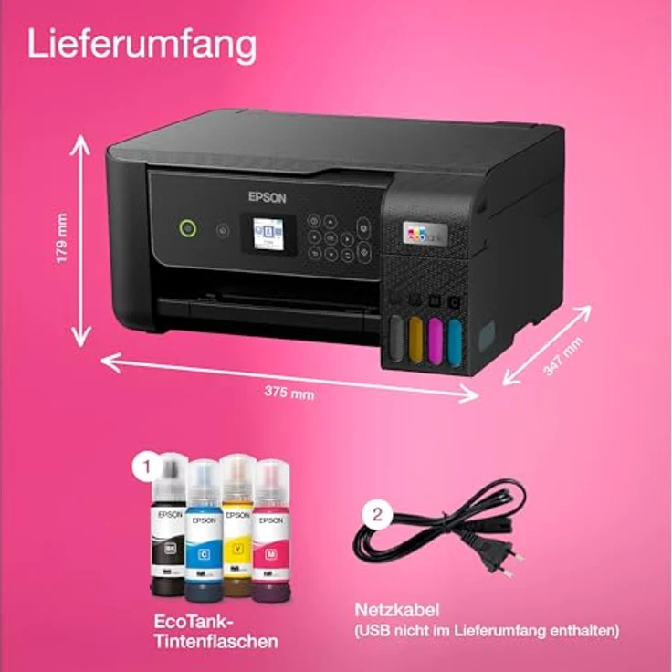 Epson EcoTank ET-2870 Multifunktionsdrucker, WLAN (Wi-Fi), Wi-Fi Direct – Bild 6