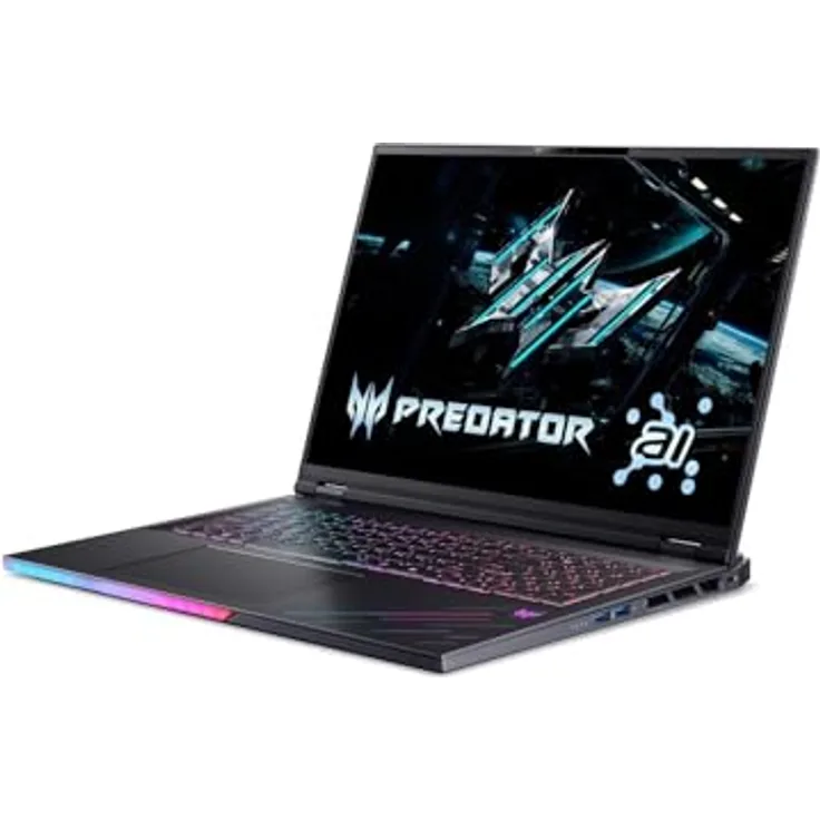 Acer Predator Helios 18 AI (PH18-73-97FE), 18" WQXGA 250Hz IPS, Intel Core Ultra 9 275HX, 64 GB DDR5 RAM, NVIDIA GeForce RTX 5080, 3.000 GB SSD, Windows 11 Pro, Abyssal Black