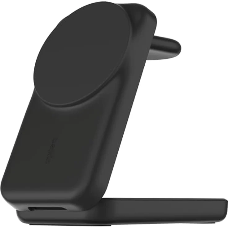 Belkin UltraCharge 3 in 1 Ladestation, induktives Ladegerät für iPhone 16, Apple Watch und AirPods, MagSafe kompatibel, 25W, mit 45-W-Adapter – Schwarz – Bild 1