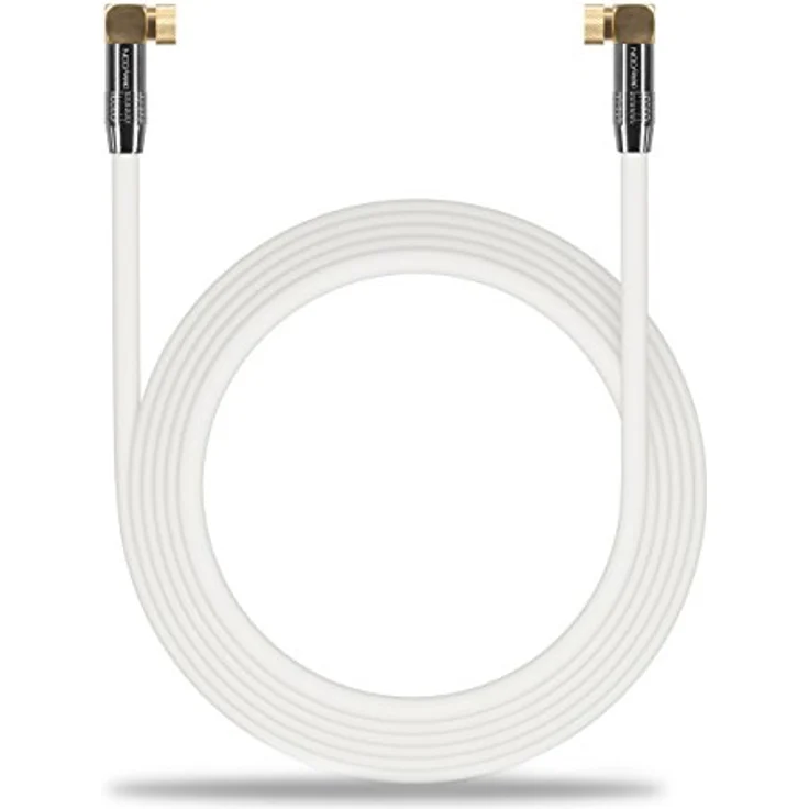 deleyCON 2m SAT Antennenkabel PREMIUM HDTV Satellitenkabel gewinkelt Koaxialkabel - F-Stecker (90° Grad) zu F-Stecker (90° Grad) - Weiß - METALL vergoldet – Bild 6
