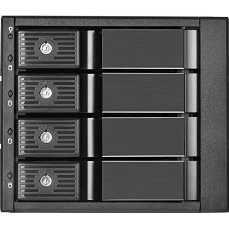 Silverstone SST-FS304-12G - Gehäuse mit DREI 5,25” Montagenuten für Vier 3,5” SAS-12G / SATA-6Gbit/s HDD/SSD – Bild 2