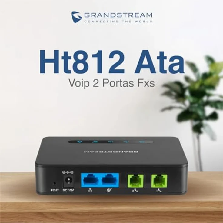 Grandstream HT812 V2, 2-Port SIP Adapter mit Gigabit NAT-Router und HD-Sprachqualität, schwarz – Bild 5