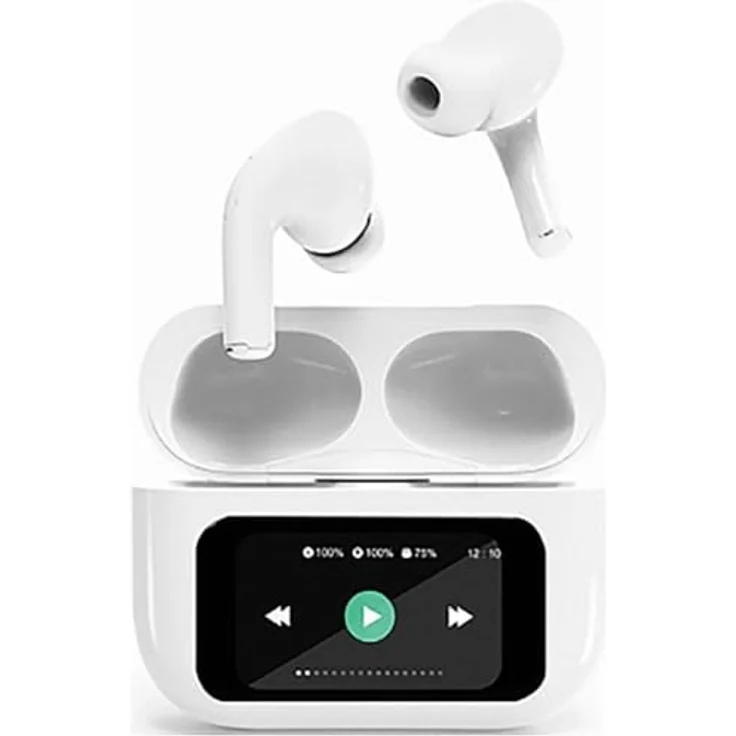 Gembird TWS-LCD-ANC-01-W, Kabellose Kopfhörer mit Active Noise Cancelling und 8 Stunden Akkulaufzeit, Weiss – Bild 1