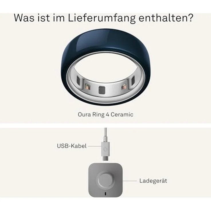 Oura Ring 4 Ceramic (Größe 13, Midnight), Smart Ring mit über 40 biometrischen Werten und 5–8 Tagen Akkulaufzeit, blau – Bild 8