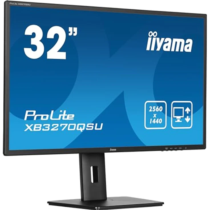 iiyama Prolite XB3270QSU-B1 80cm 31,5" IPS LED-Monitor WQHD 100Hz HDMI DP USB3.2 Höhenverstellung AdaptiveSync schwarz – Bild 1