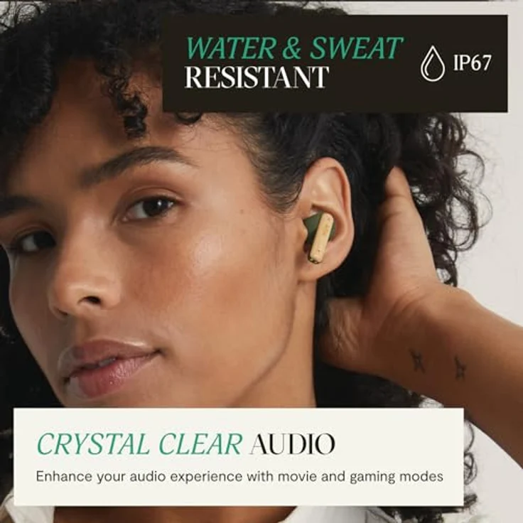 House of Marley Little Bird TWS Green, Nachhaltige drahtlose In-Ear-Kopfhörer mit 30 Stunden Akkulaufzeit und Touch-Bedienung – Bild 6