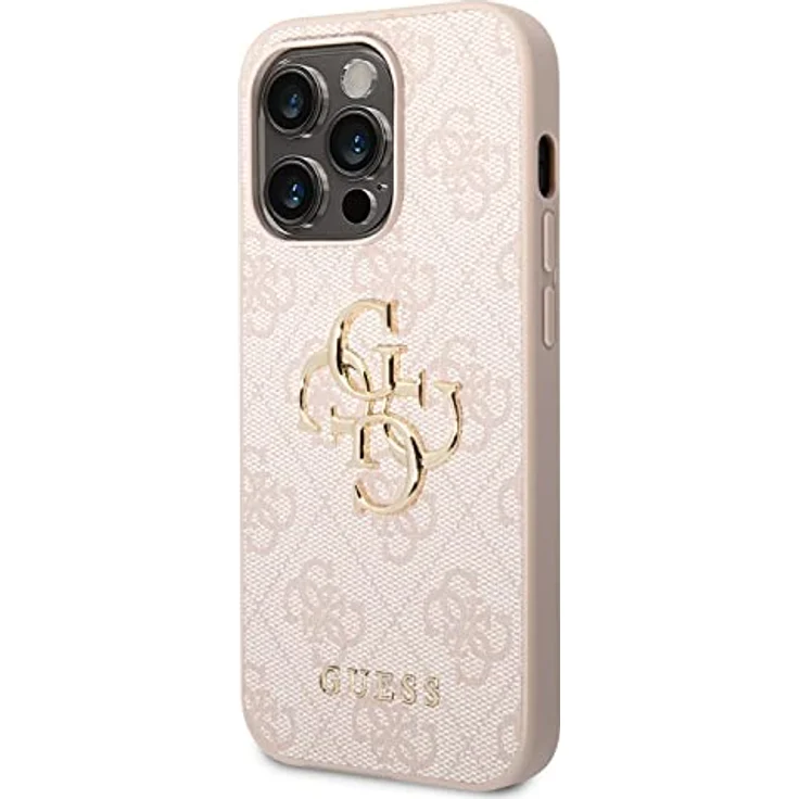 Guess PU 4G Metal Logo case iPhone 14 Pro Max pink GUHCP14X4GMGGR schwarz - Schutzhülle mit Saffiano-Textur und Apple Pay-Kompatibilität – Bild 2