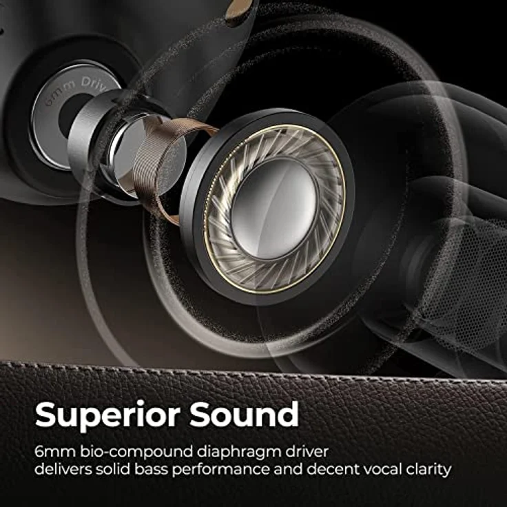 SoundPEATS Free2 Classic Dockside Bluetooth 5.1 Wireless Kopfhörer Schwarz - Kristallklarer Klang, lange Akkulaufzeit – Bild 3