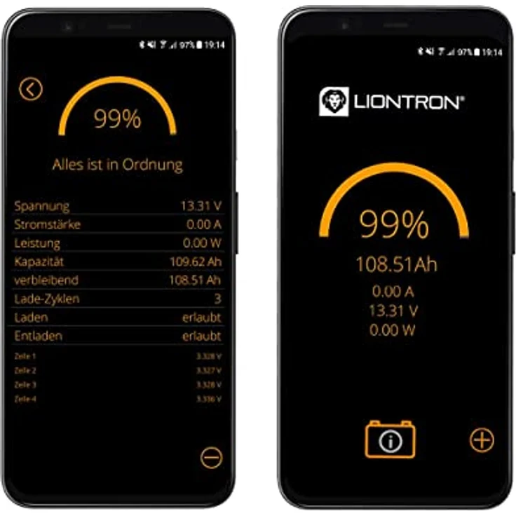 LIONTRON LiFePO4 12,8V 300Ah LX Arctic Under seat Battery; 3840Wh; -30 degreeC BMS Bluetooth, Black/Orange – Bild 5