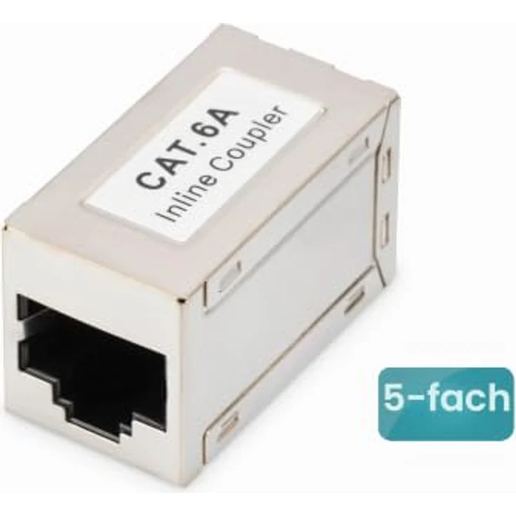 Digitus CAT 6A Modulare Kupplung, geschirmt - 5 Stück, RJ-45 Anschluss für stabile Netzwerkverbindungen – Bild 2