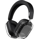 Defunc Mondo Over-Ear kabellose Kopfhörer mit optionalem Kabel, 45 Stunden aktive Spielzeit, Bluetooth, Dual-ENC-Mikrofone und Treiber, Transparent