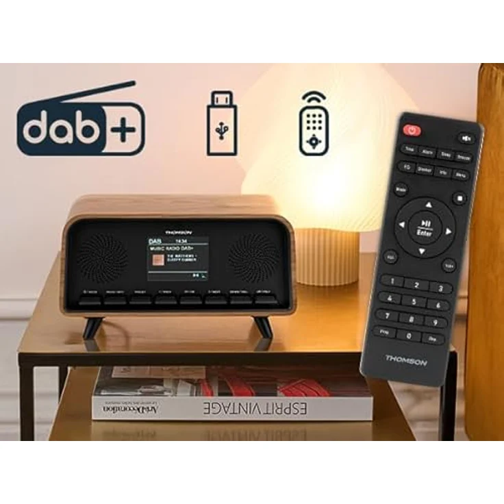 Thomson RT850DABBT, Radiowecker Bluetooth 5.3 mit DAB, 50 Speicherplätzen, Doppelalarm und USB (MP3)-Spieler – Bild 2