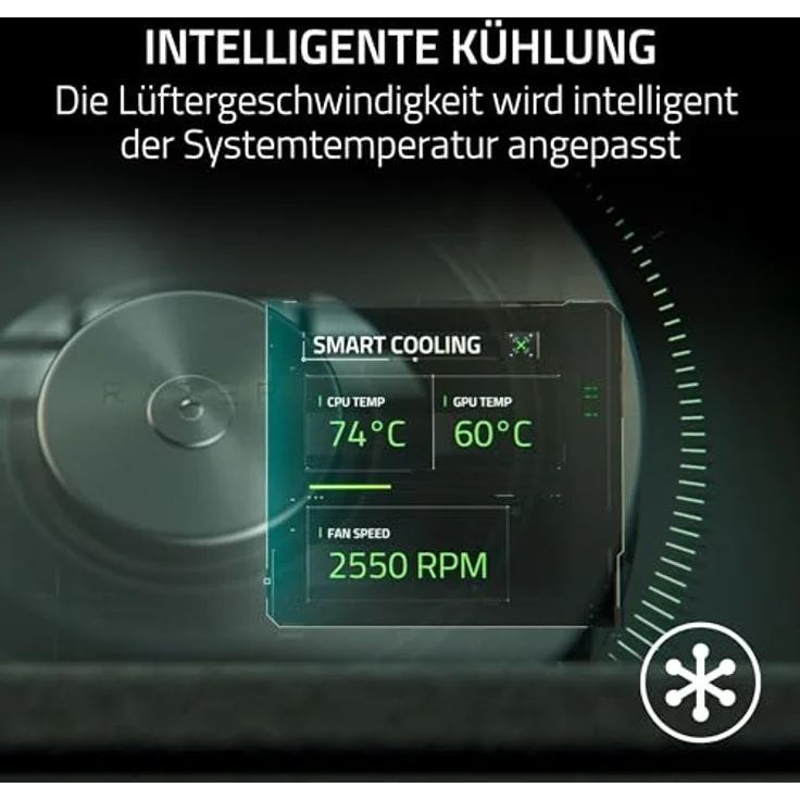 Razer Laptop Cooling Pad - Luftdichte Druckkammer, benutzerdefinierte Lüfterkurven, 3-Port USB-A Hub, Multifunktionstasten, Schwarz – Bild 2